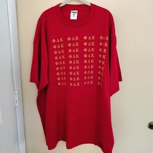 Jerzees Heavyweight PHI DELTA KAPPA sorority red Tee T shirt 4X School College